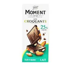 chocolat au lait– Les Croquants –25% amandes 145g