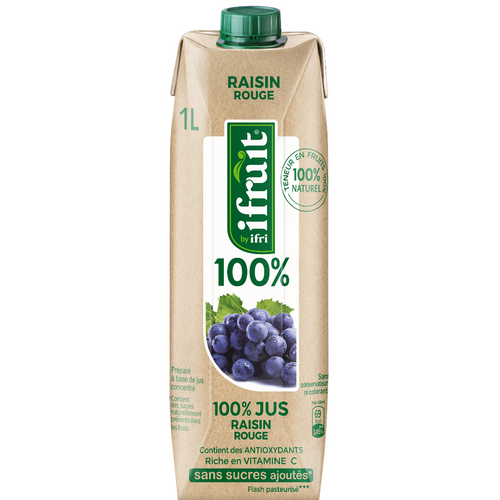 IFRUIT jus raisin rouge sans sucres ajoutés 1L
